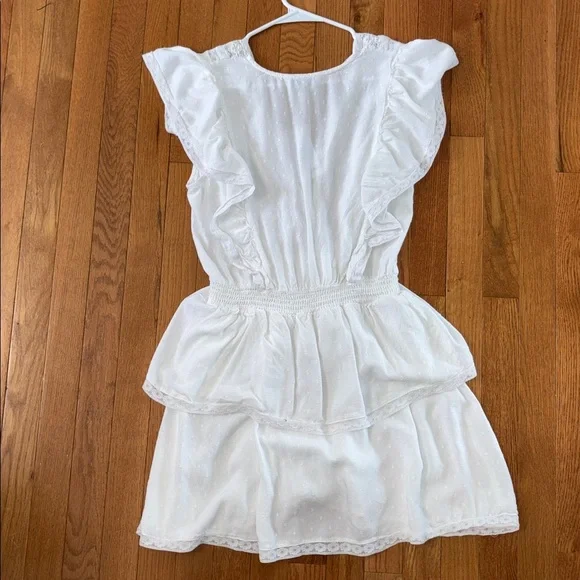 NWT Blue Island Beach White Ruffle Mini Dress Size Medium - Picture 8 of 8